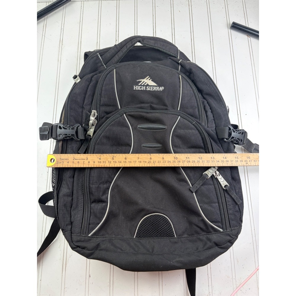 High Sierra Swerve Laptop Black Multi Compartment School Travel Backpack Bag - Picture 6 of 14